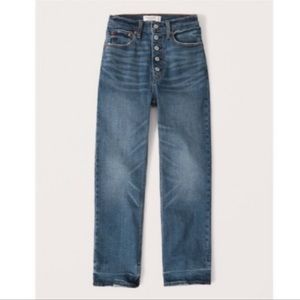Abercrombie Ultra high rise ankle straight button fly jeans